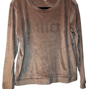 Juicy Couture Tan/Pink Velour Top with Rhinestones